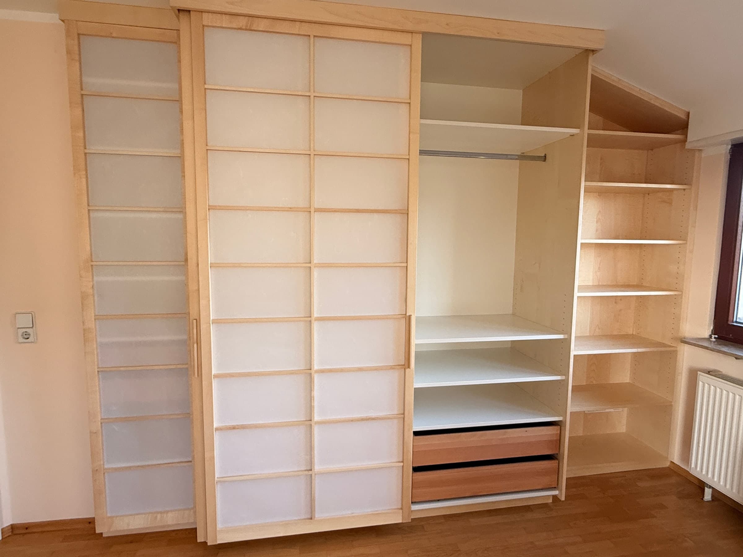 Shoji-Kleiderschrank aus Ahorn — Projekt Mannheim — Detail 3