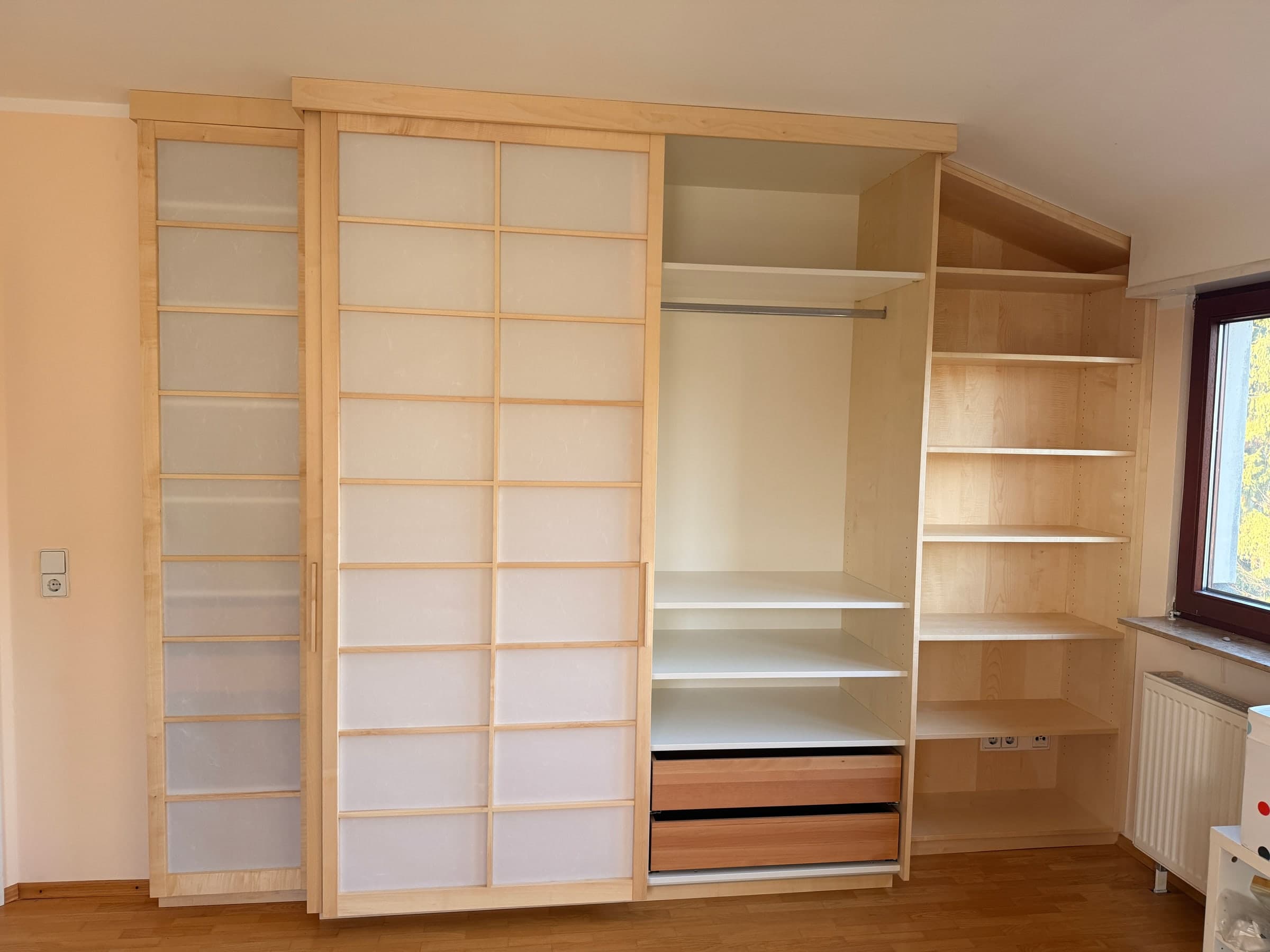 Shoji-Kleiderschrank aus Ahorn — Projekt Mannheim — Detail 4