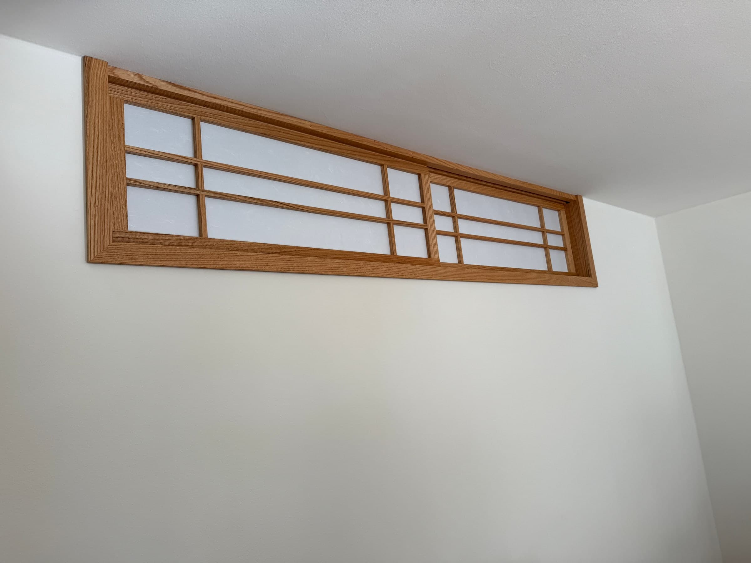 Shoji-Oberlicht aus Roteiche — Projekt aus unserer Werkstatt — Detail 2