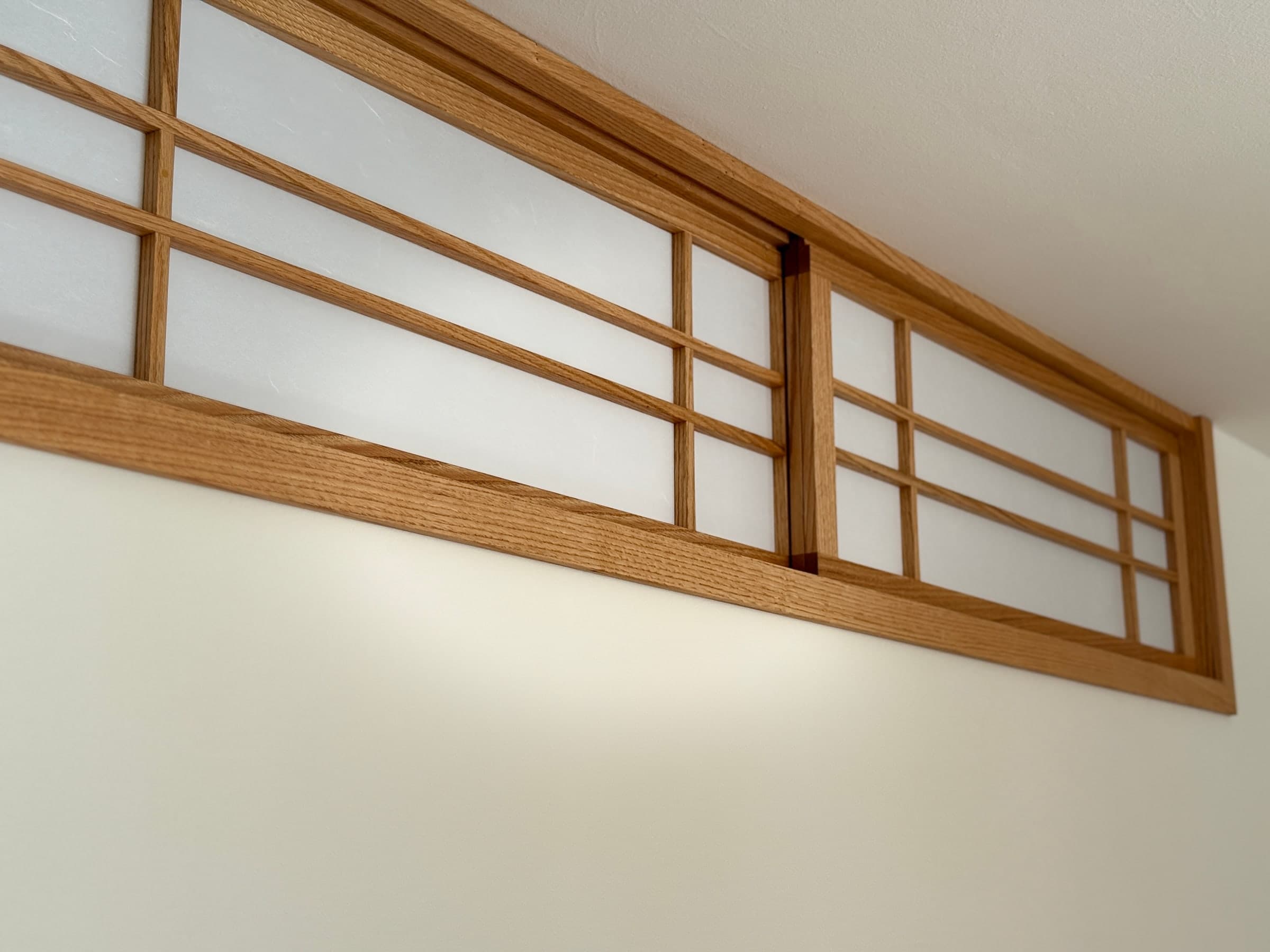 Shoji-Oberlicht aus Roteiche — Projekt aus unserer Werkstatt — Detail 8